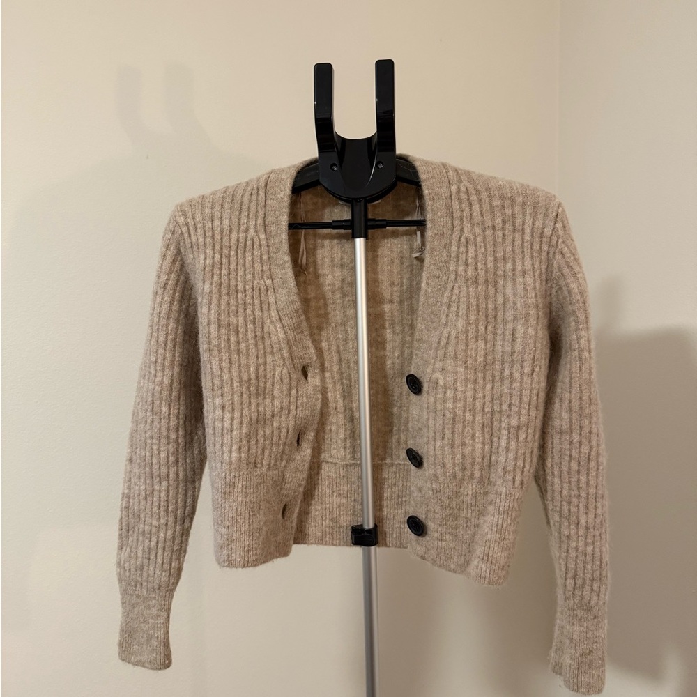 & Other Stories Beige Ribbed Cardigan